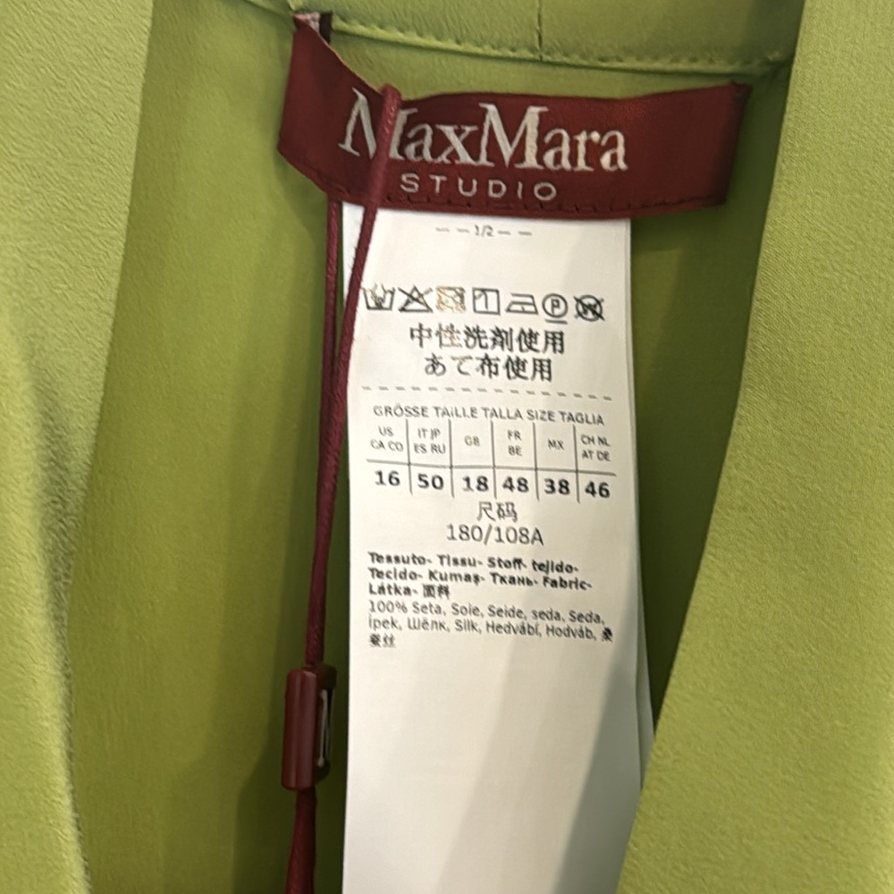 Gorgeous Max Mara pure silk light green mid dress - Picture 3 of 11